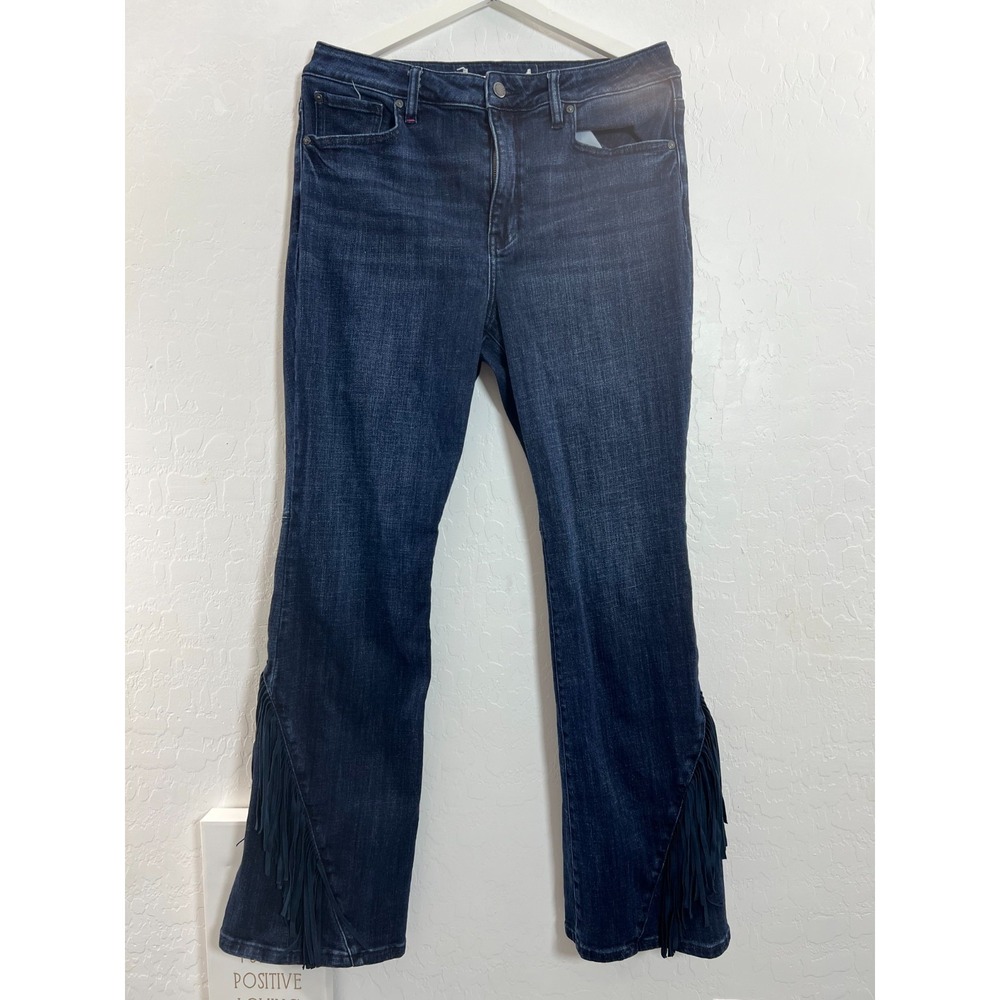 Idyllwind Denim Flare Jeans with Side Fringe size 36 western hippie boho cowgirl
